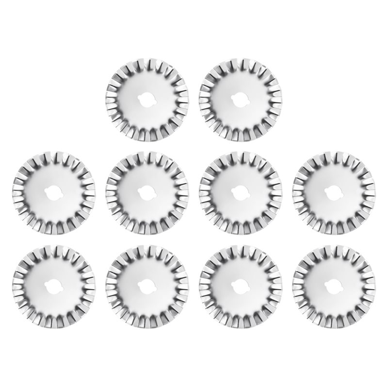Rotary Cutter Fabric - AAAF 交換用ブレード ファブリックキルティング、縫製、スクラップブッキング用 - 10パック 45mmピンキングロータリーカッター、波状エッジ