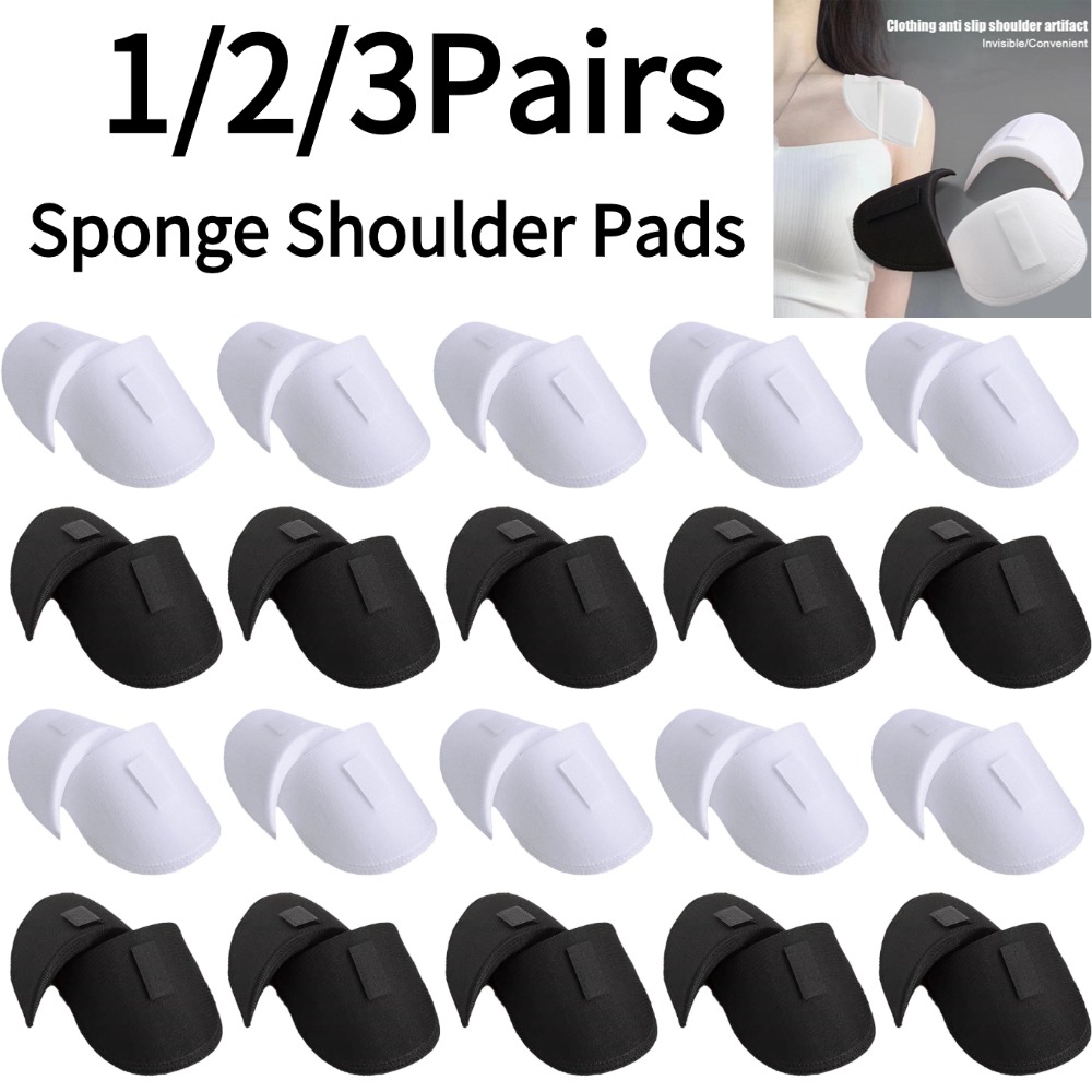 Shoulder Pad Set In - 1/2/3 ペアフォームスポンジショルダーパッド縫製セットインショルダーパッド女性男性ジャケットブレザー Tシャツ衣類衣服アクセサリー
