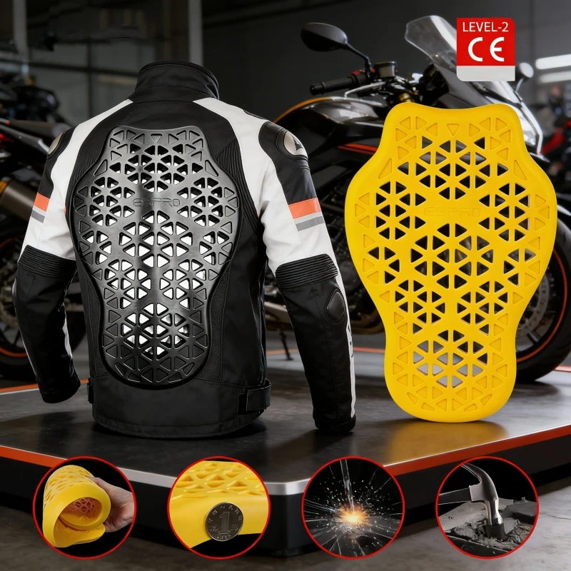 Shoulder Pad Set In - オートバイ用保護具セット：背中、肩、肘プロテクター5個；膝と腰プロテクター4個の安全パッド