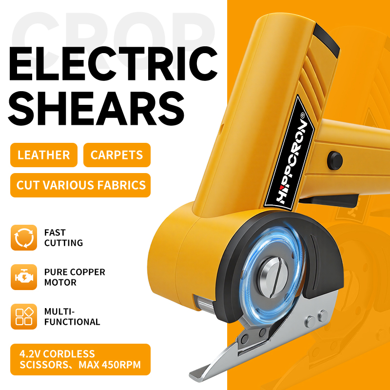 Rotary Cutter Fabric - Hippcron 4.2v コードレス電動はさみ 450rpm 4 速調整可能な電動回転布カッター生地革カーペット切断