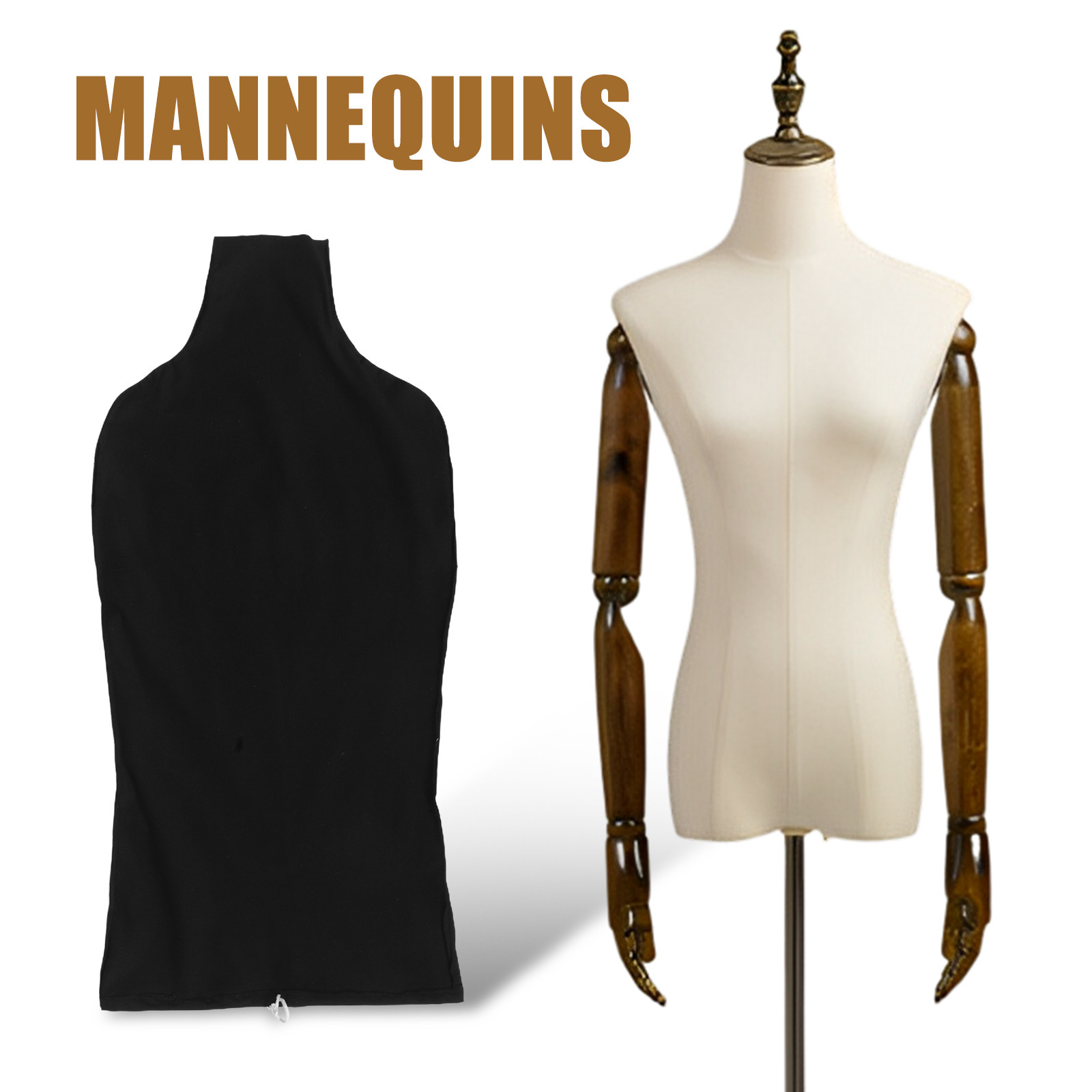 2個セット マネキン用保護カバー 交換可能な黒白ドレスフォー - Dress Form Mannequin のレビューと価格