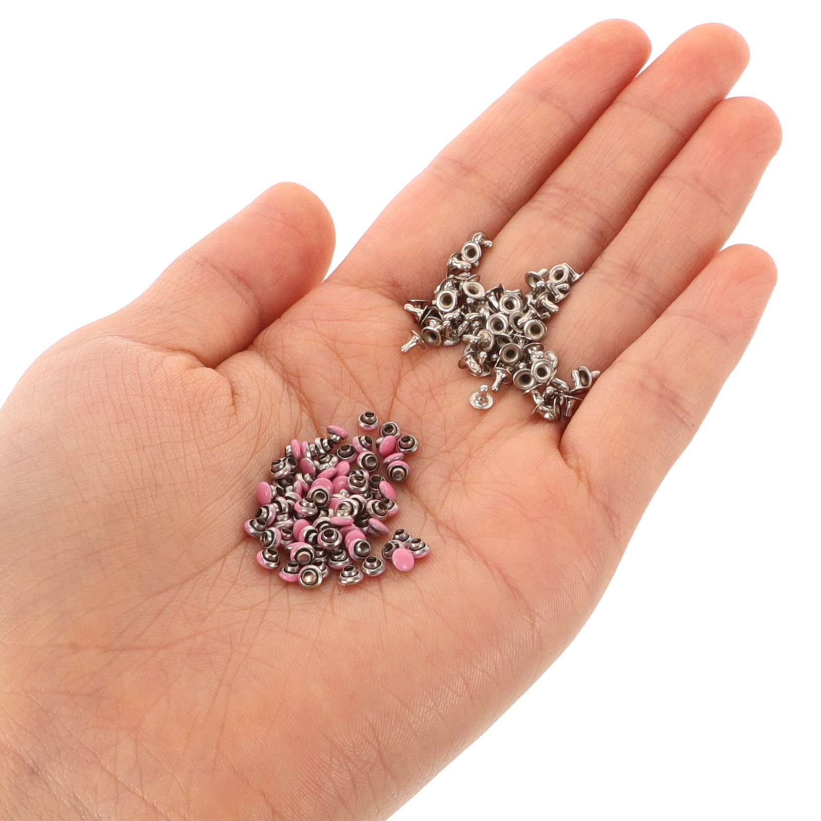 100個入り小型リベットキャップ、装飾用金属製マイクロアイレ - Sewing Eyelet Fabric のレビューと価格