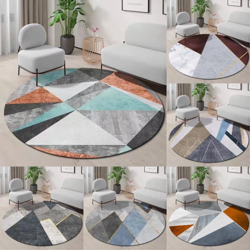 ~O~モダンなカラーブロックデザインの幾何学模様ラウンドラグ - Century Textile & Sewing Supply のレビューと価格