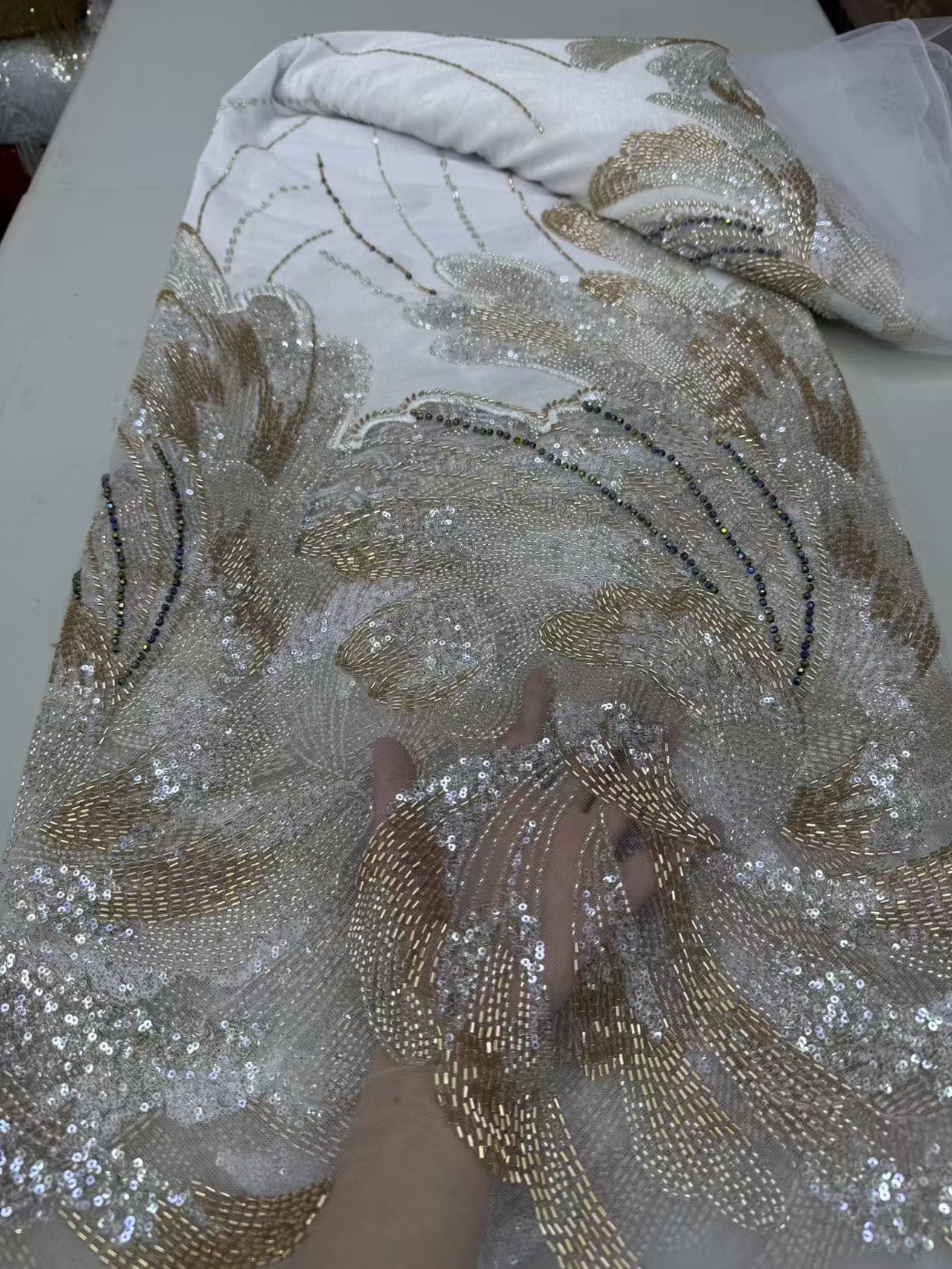 2026年アフリカ産フランス風スパンコールビーズ付きチュール - Sewing Velvet Fabric のレビューと価格