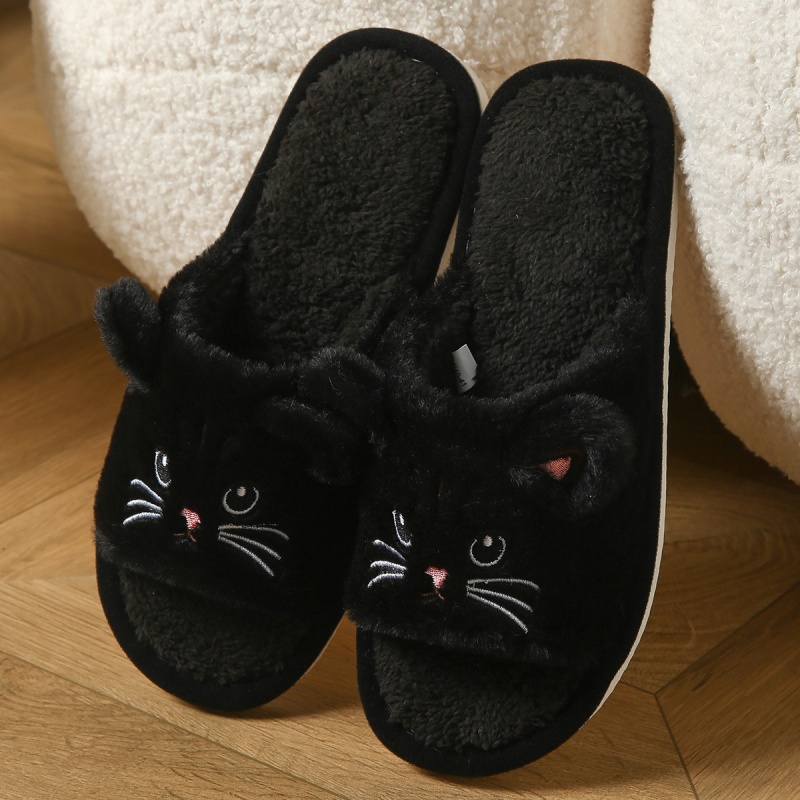 かわいい猫のぬいぐるみ風ビーチサンダル、男女兼用、暖かいふわ - Sewing Cloth のレビューと価格