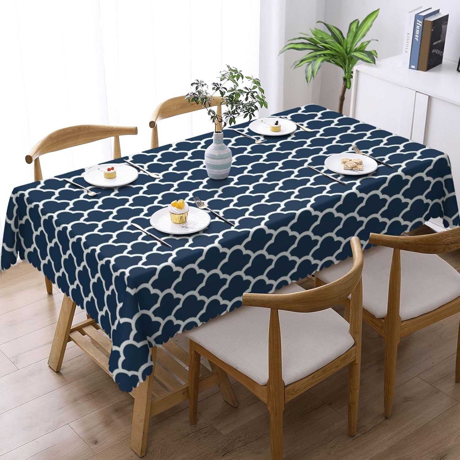 ブルーのテーブルクロス ネイビークラウド シームレスパターン - Century Textile & Sewing Supply のレビューと価格