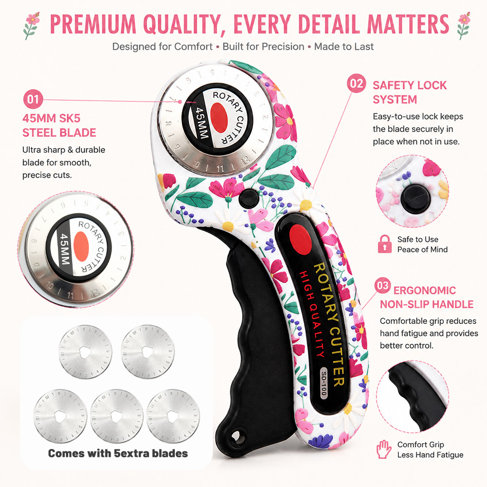 ロータリーカッター 45mm カードペーパー ソーイング キ - Rotary Cutter Fabric のレビューと価格
