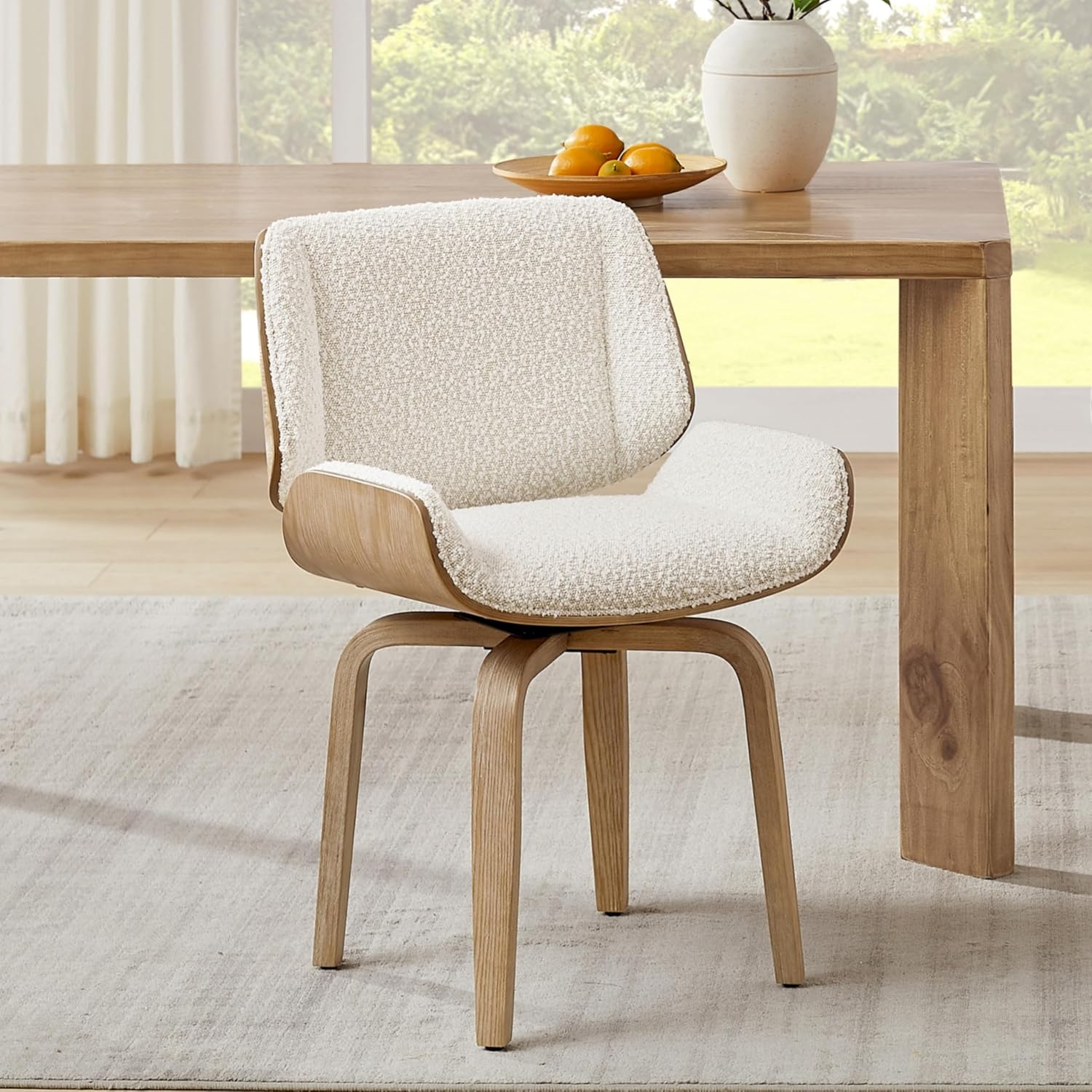 回転式ダイニングチェア、木製脚付き布張りダイニングルームチェ - Century Textile & Sewing Supply のレビューと価格