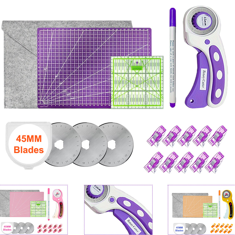 厚みのあるA4カッティングマット付き45mmロータリーカッタ - Rotary Cutter Fabric のレビューと価格